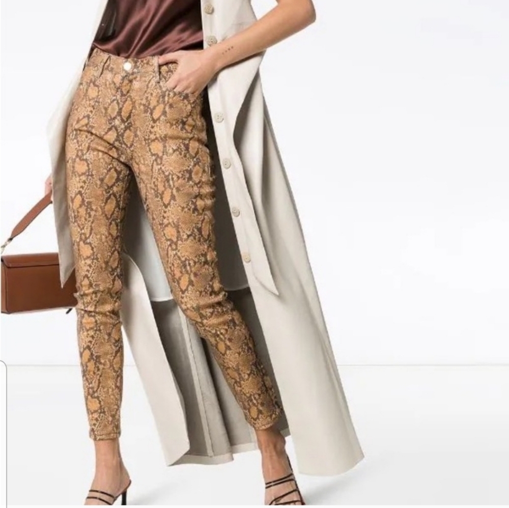 Frame Snakeskin Print LE High Skinny Crop Pants Size 28